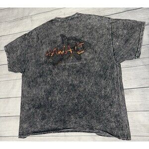 VTG Hawaiian Lava Shirt Mens 2XL Black Acid Wash Graphic Hawaii USA Distressed